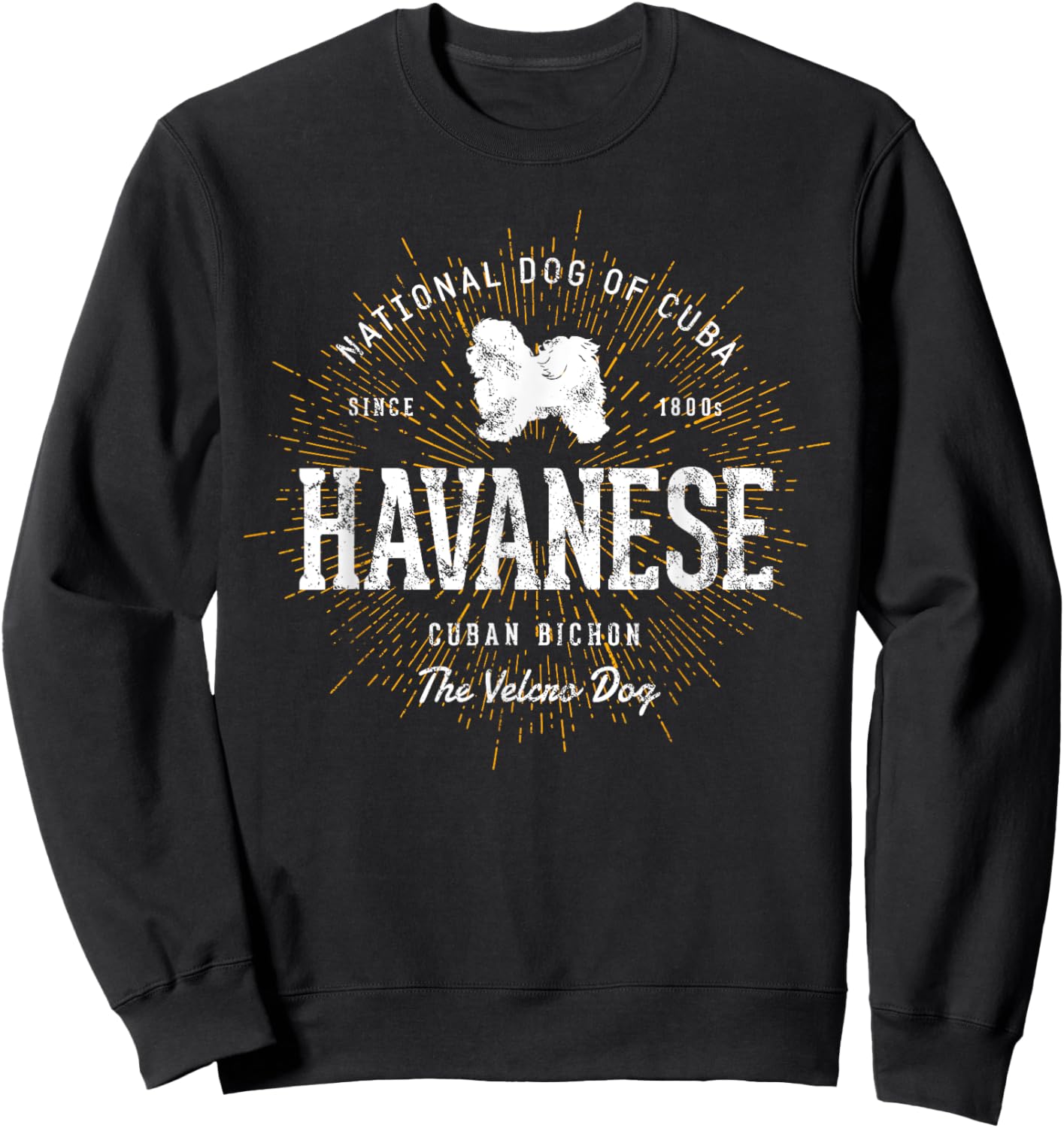 Vintage Style Retro Havanese Sweatshirt - Sweatshirt | Black
