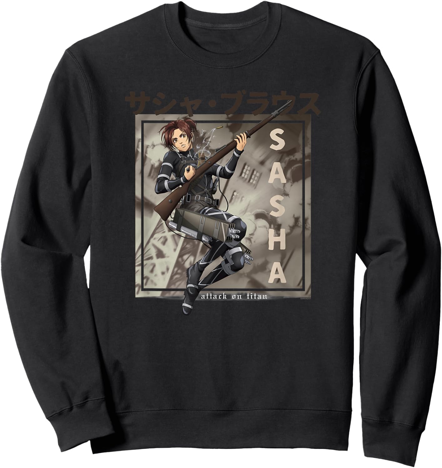 Attack on Titan Season 4 Sasha Kanji AOT Anime Sweatshirt - Sweatshirt | Black
