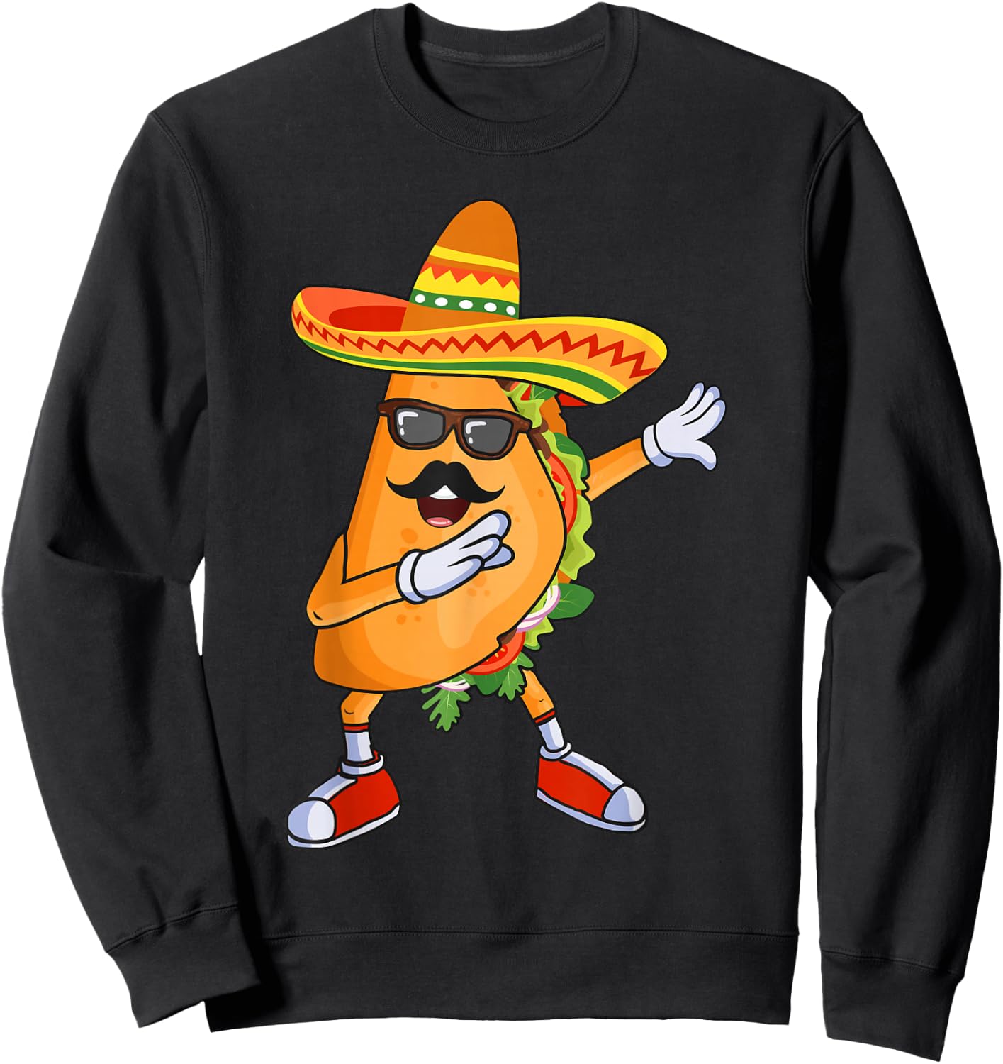 Dabbing Taco Funny Cinco de Mayo Mexican party Sweatshirt - Sweatshirt | Black