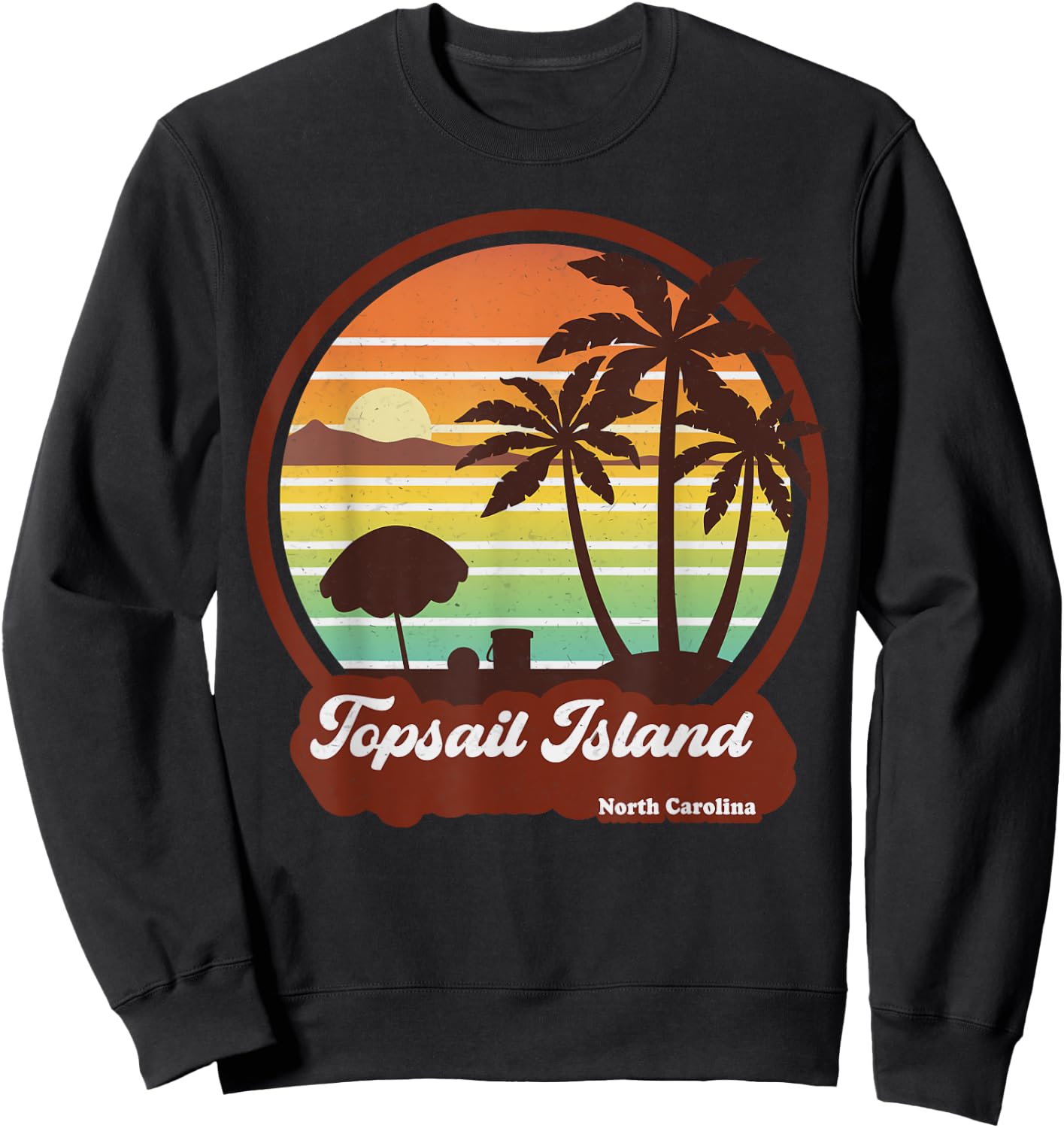 Vintage Topsail Island North Carolina NC Souvenirs Retro 80s Sweatshirt - Sweatshirt | Black