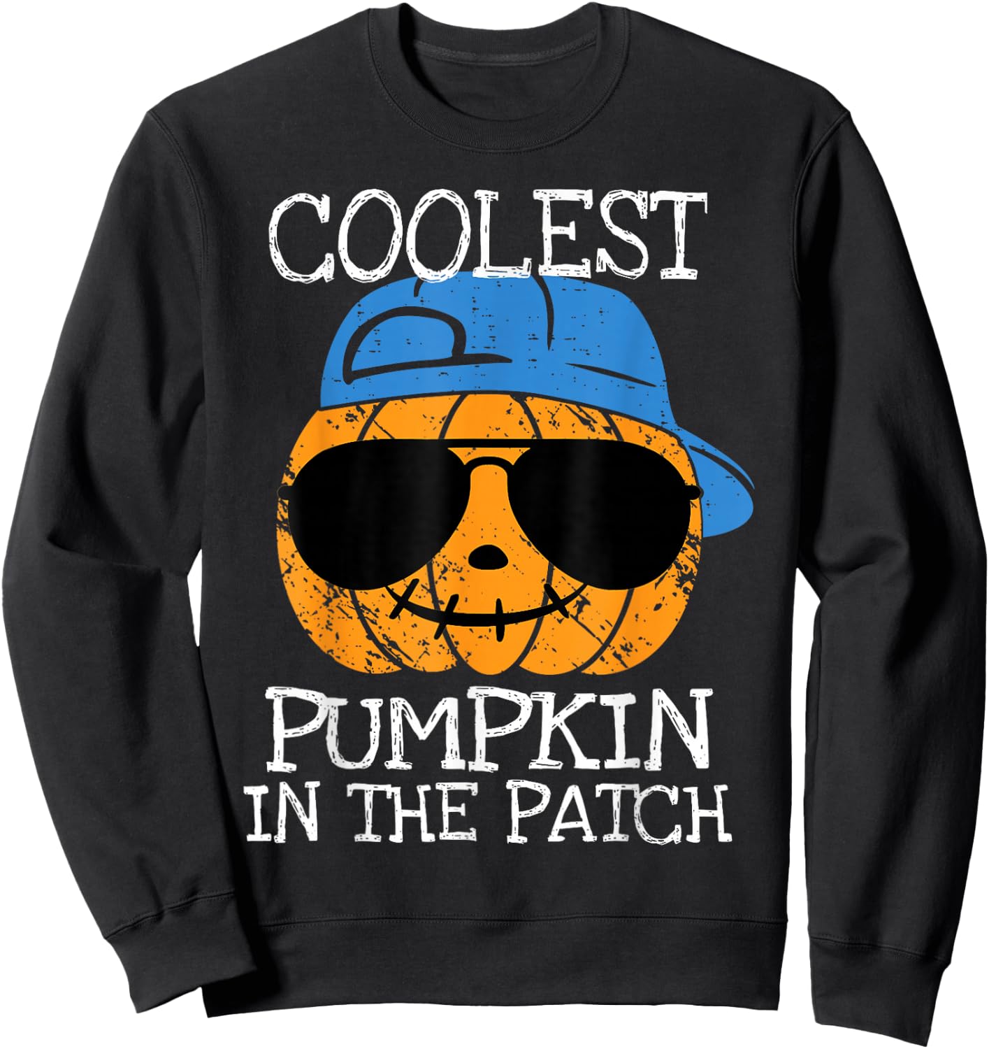 Coolest Pumpkin In The Patch Halloween Boys Girls Teen Kids Sweatshirt - Sweatshirt | Black