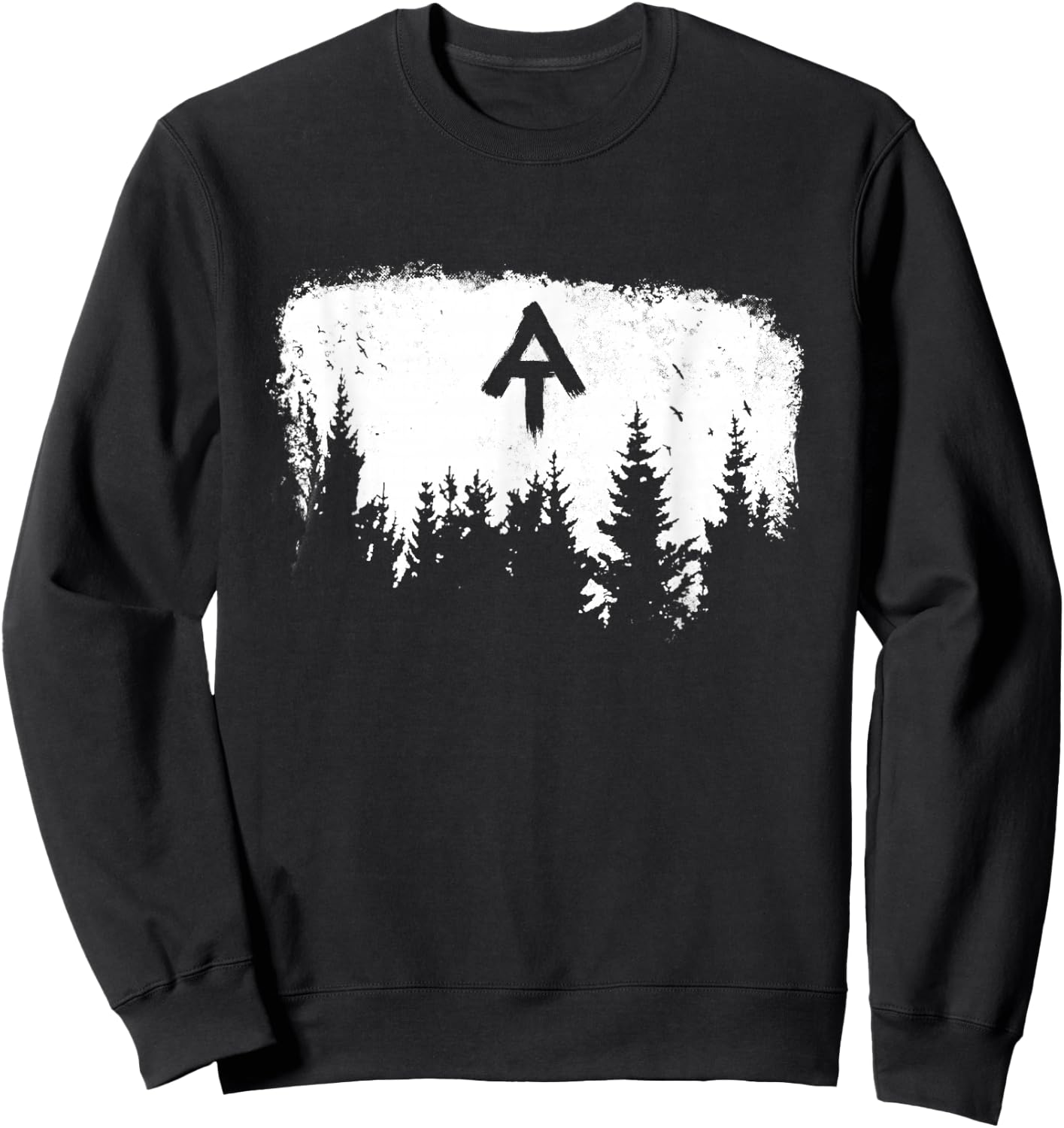 White Blaze Appalachian at Trail Minimalist Pine Tree Hike Sweatshirt - Sweatshirt | Black