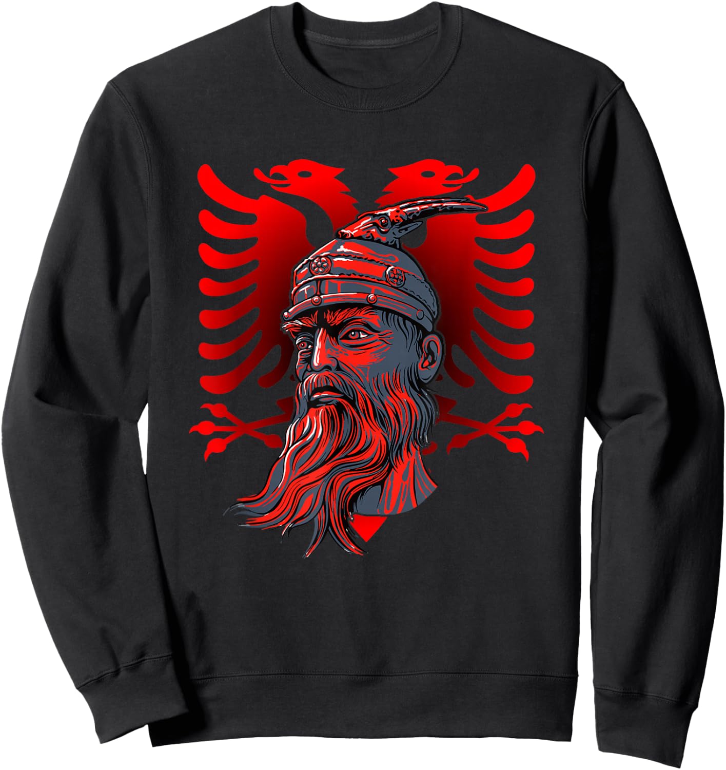 Skanderbeg Albanian National Hero Eagle Kosovo Albanian Sweatshirt - Sweatshirt | Black