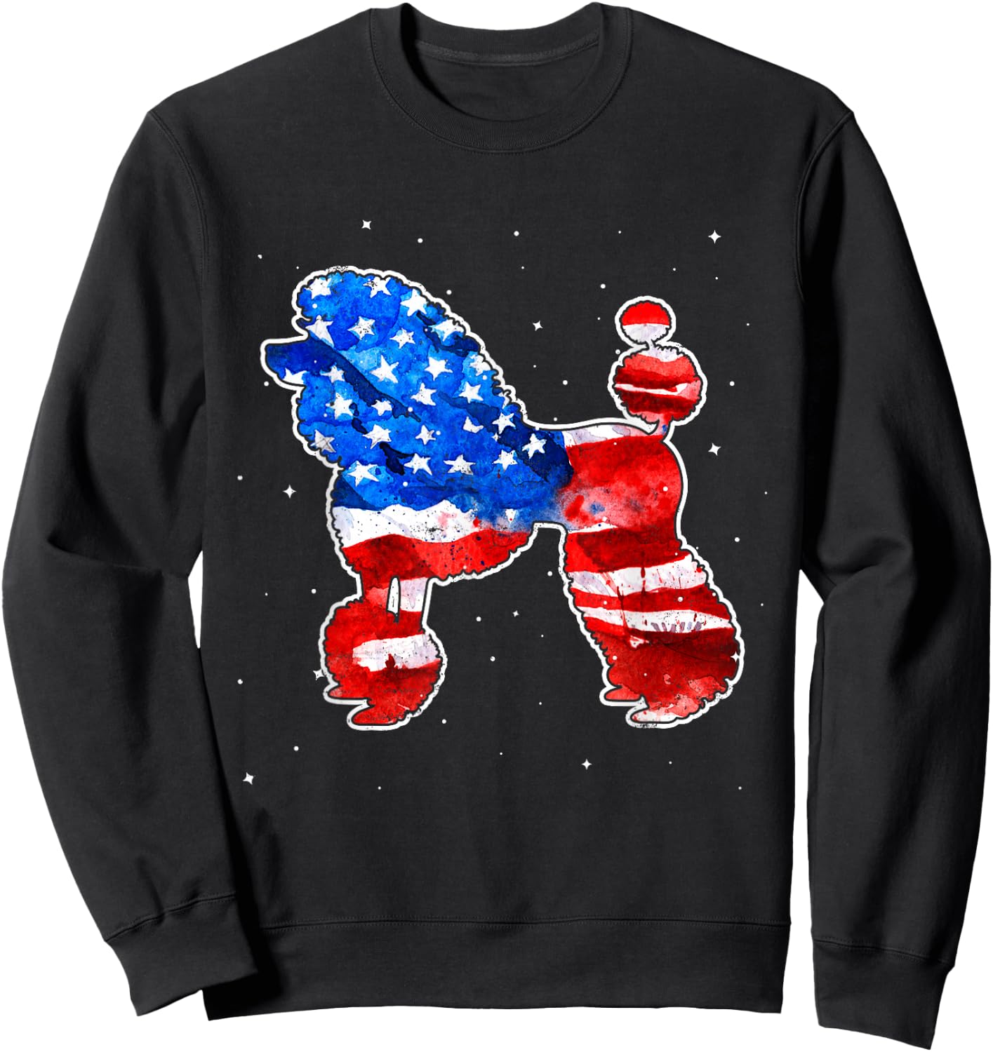 Poodle Tie Dye American Flag Patriotic 4th Of July Kids Men Sweatshirt - Sweatshirt | Black