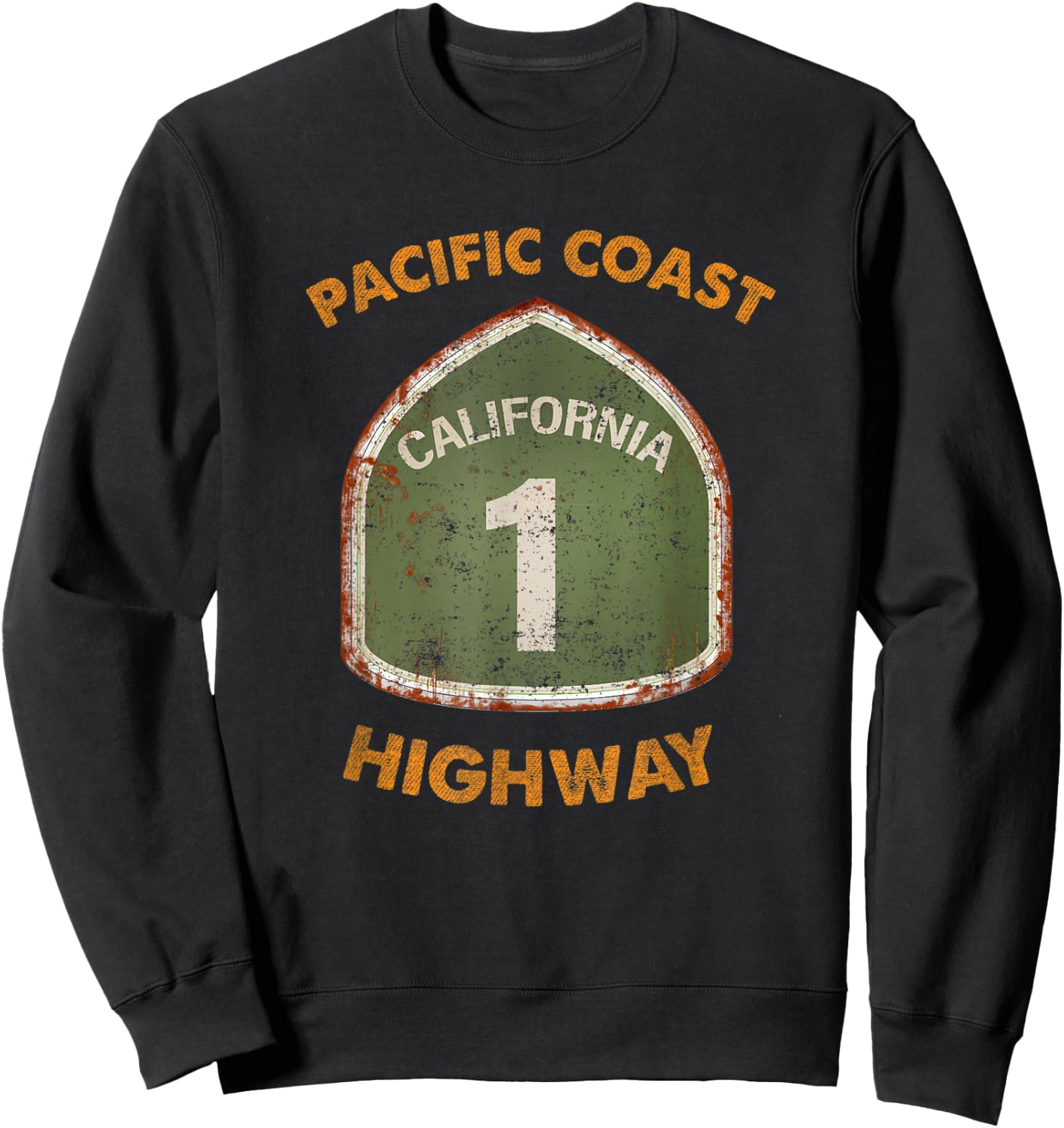 Pacific Coast Highway Route 1 Cali Gift California Souvenir Sweatshirt - Sweatshirt | Black