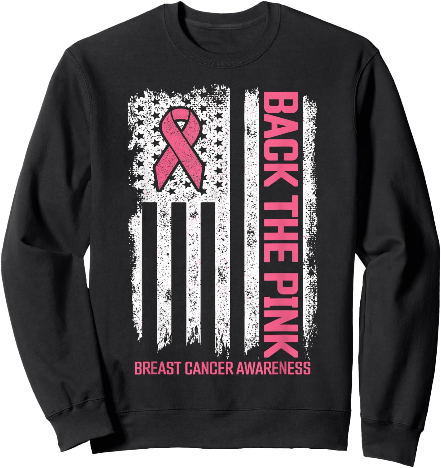 Breast Cancer Awareness Shirts Back the Pink Breast Cancer Sweatshirt - Sweatshirt | Black