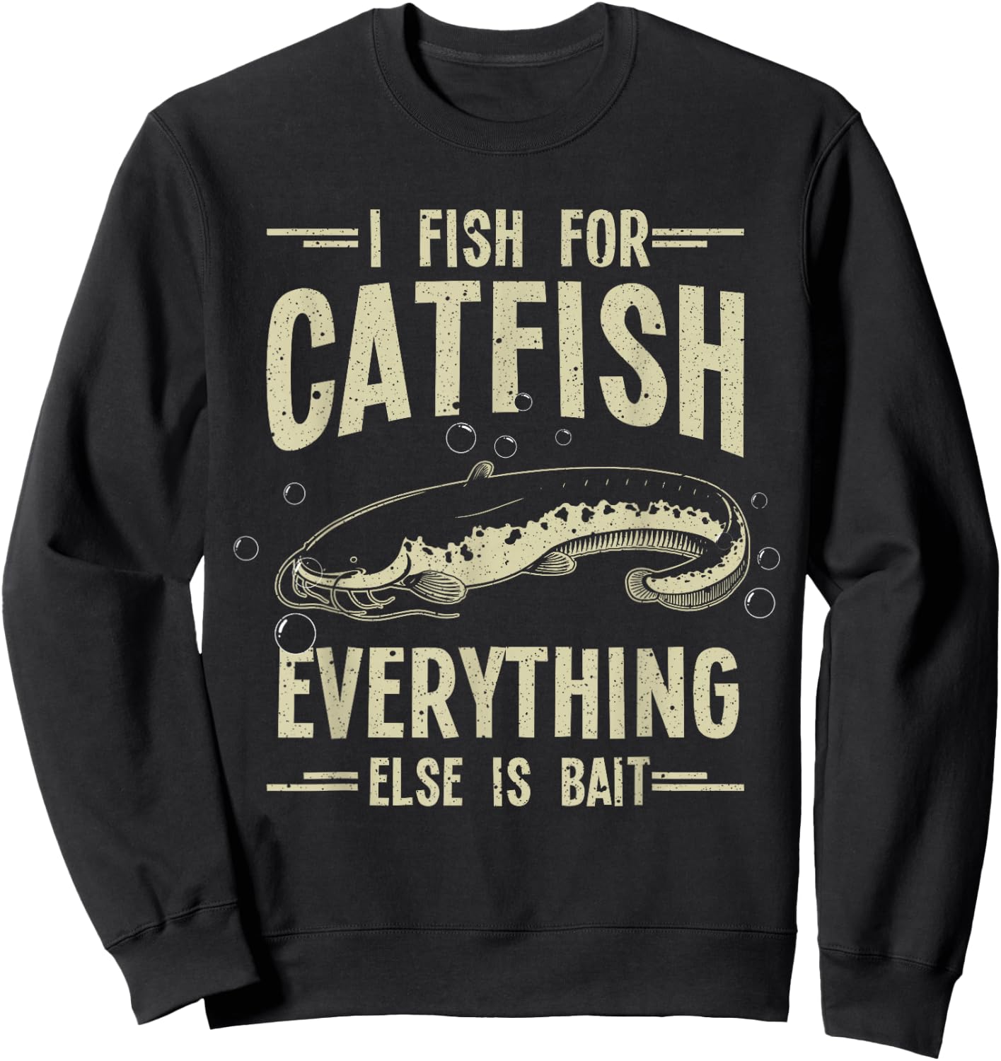 Funny Catfishing Design Women Catfish Fishing Hunter Sweatshirt - Sweatshirt | Black