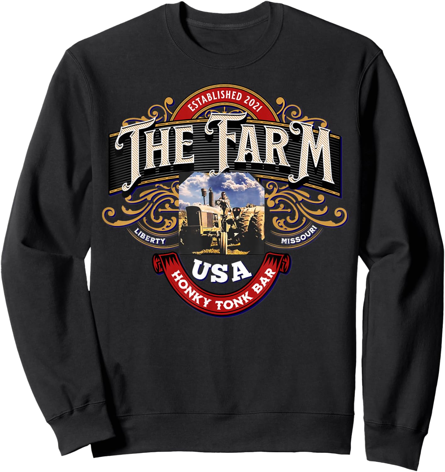 The Farm Liberty Missouri USA Live Music Bar Honky-tonk Sweatshirt - Sweatshirt | Black