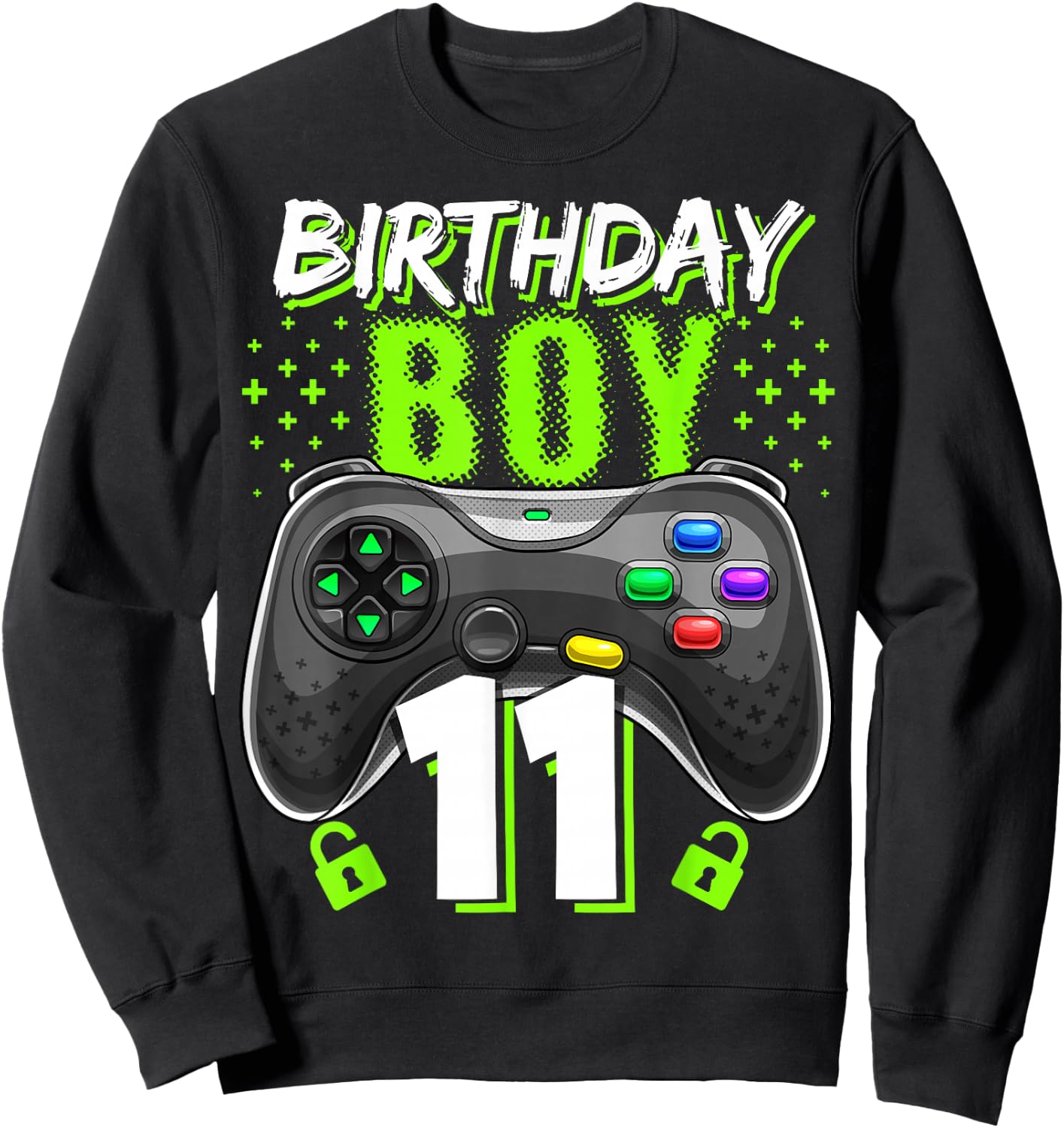 Birthday Boy 11 Video Game Controller Gamer 11th Birthday Sweatshirt - Sweatshirt | Black