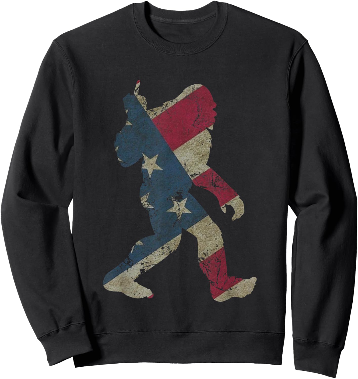 Funny USA Bigfoot Middle Finger for Sasquatch Believers Sweatshirt - Sweatshirt | Black