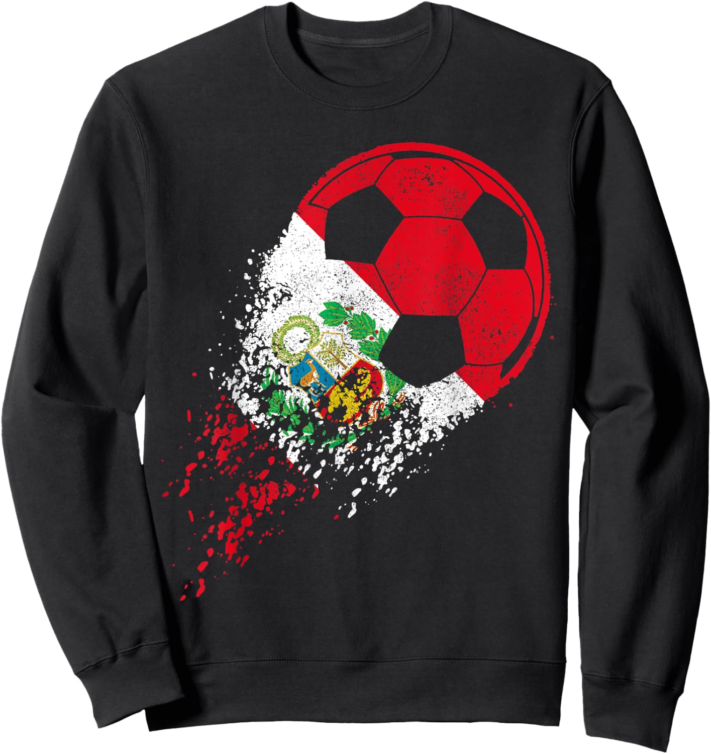 Peru Soccer Peruvian Flag Pride Soccer Player , Black Sweatshirt - Sweatshirt | Black