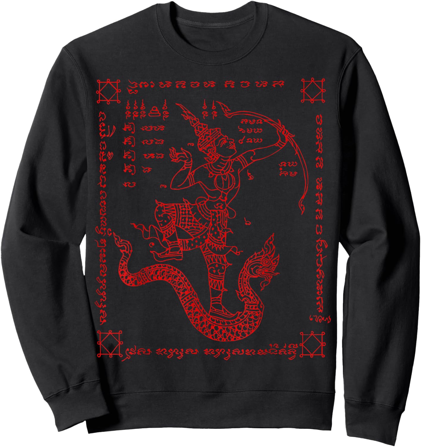Sak Yant Thailand Tattoo Magical Thai Tattoos Thailand Gift Sweatshirt - Sweatshirt | Black