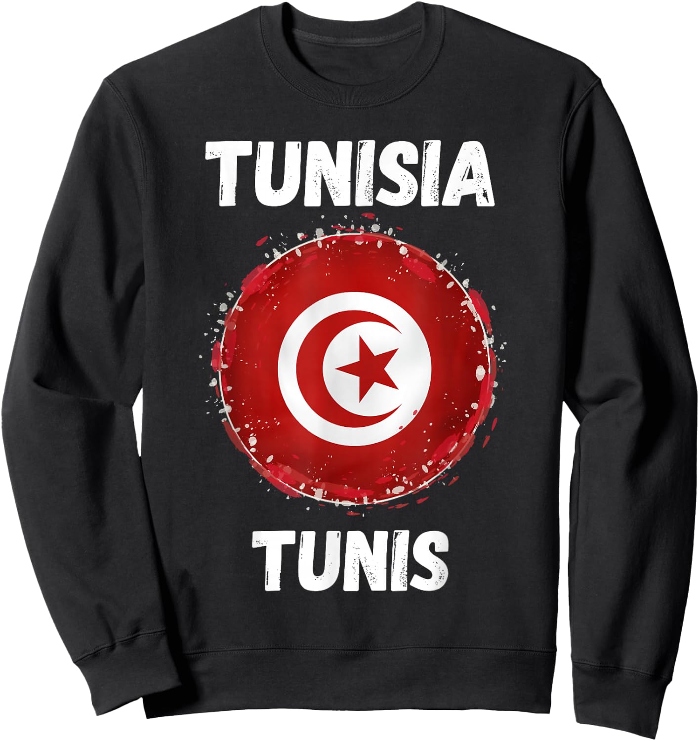 Tunis Tunisia Retro Vintage Sport Tunisian Flag Souvenirs Sweatshirt - Sweatshirt | Black
