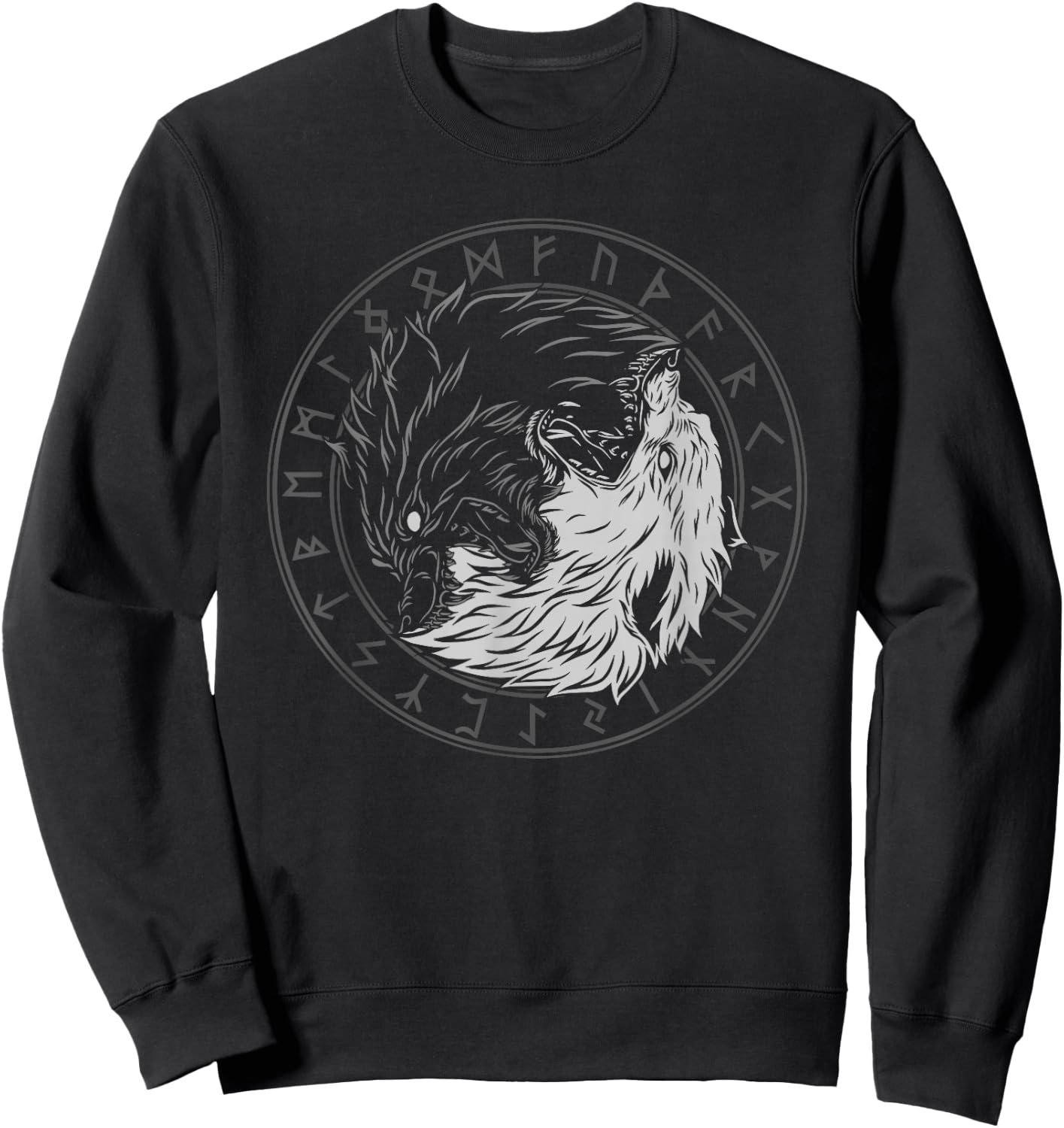 Sons of Fenrir - Sköll and Hati - Ying Yang Wolf Sweatshirt - Sweatshirt | Black