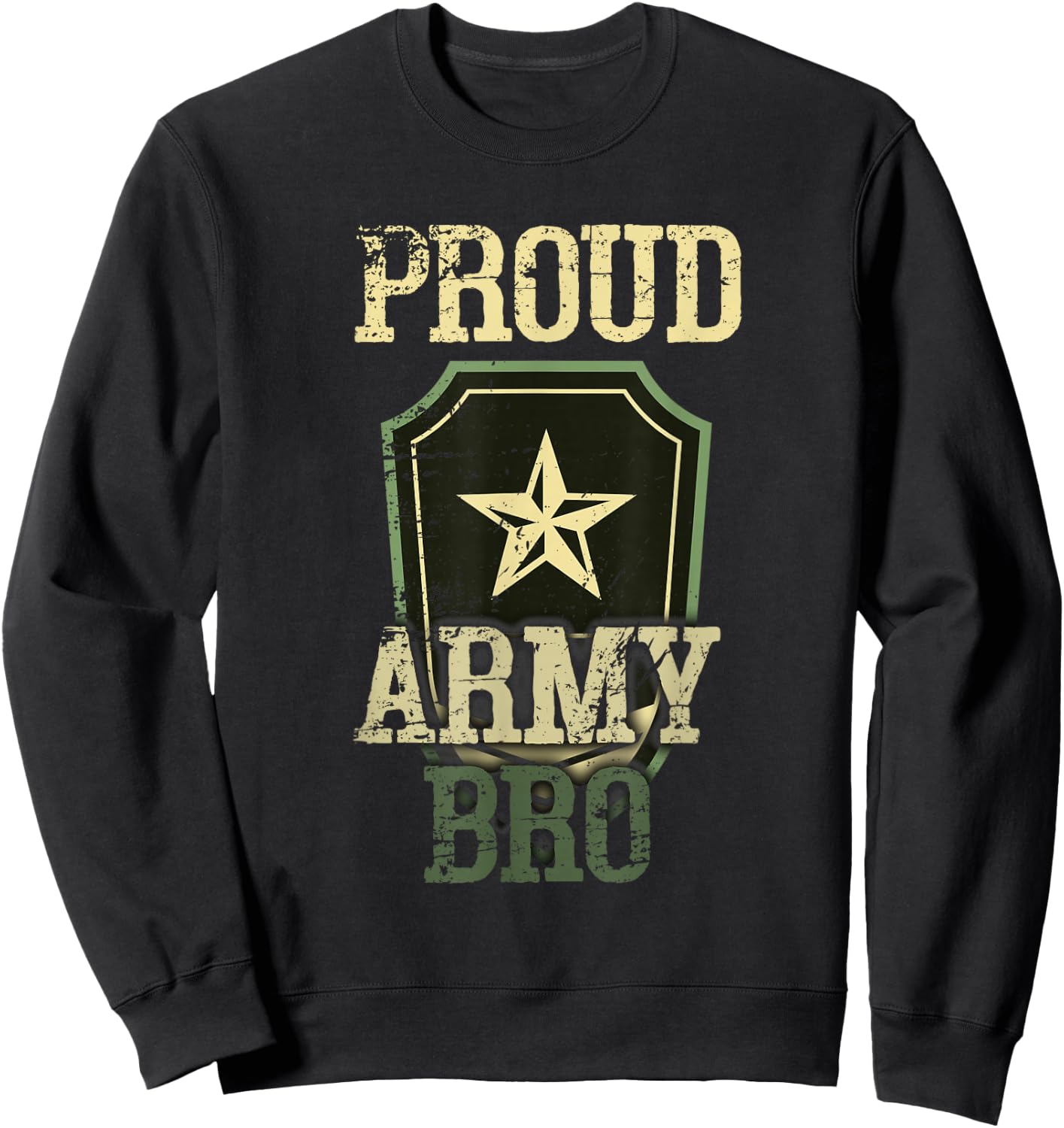 Proud Army Soldier Brother USA American Military Family Sweatshirt - Sweatshirt | Black