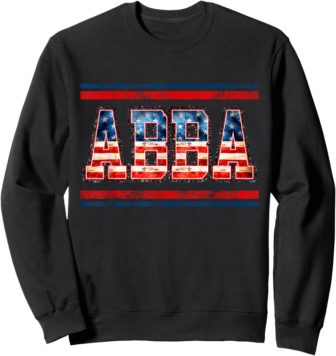 4th of July Abba Flag Shirt, Vintage Abba Shirt Sweatshirt - Sweatshirt | Black