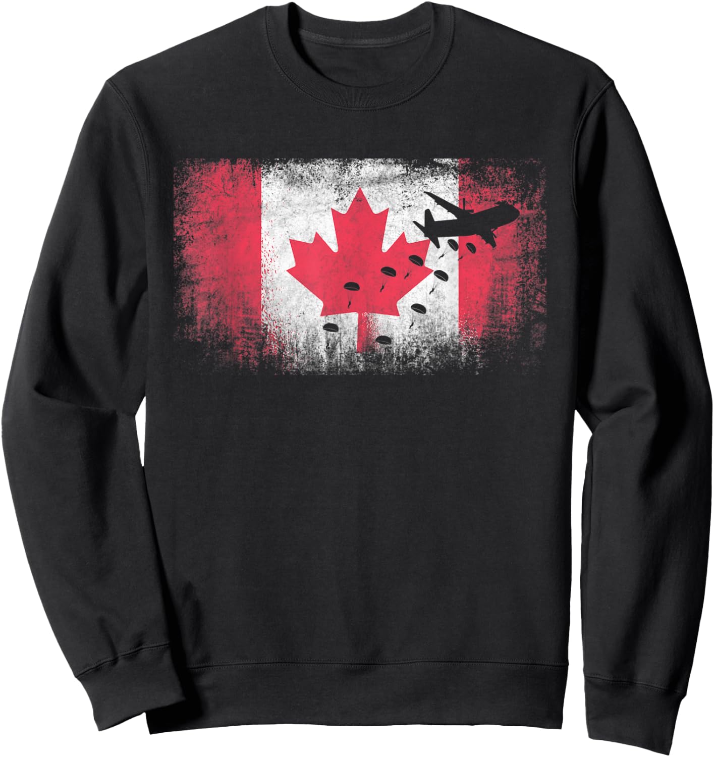 Paratrooper Canada Flag Airborne Army Sweatshirt - Sweatshirt | Black