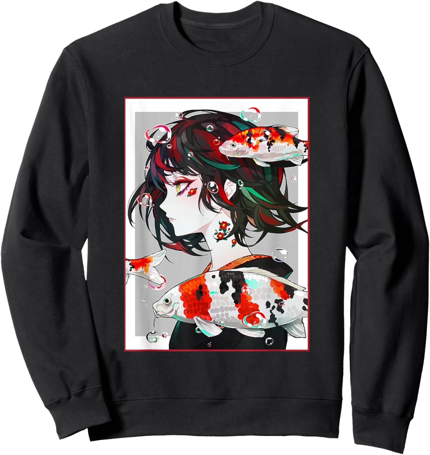 Anime Girl Japanese Aesthetic Anime Otaku Sweatshirt - Sweatshirt | Black