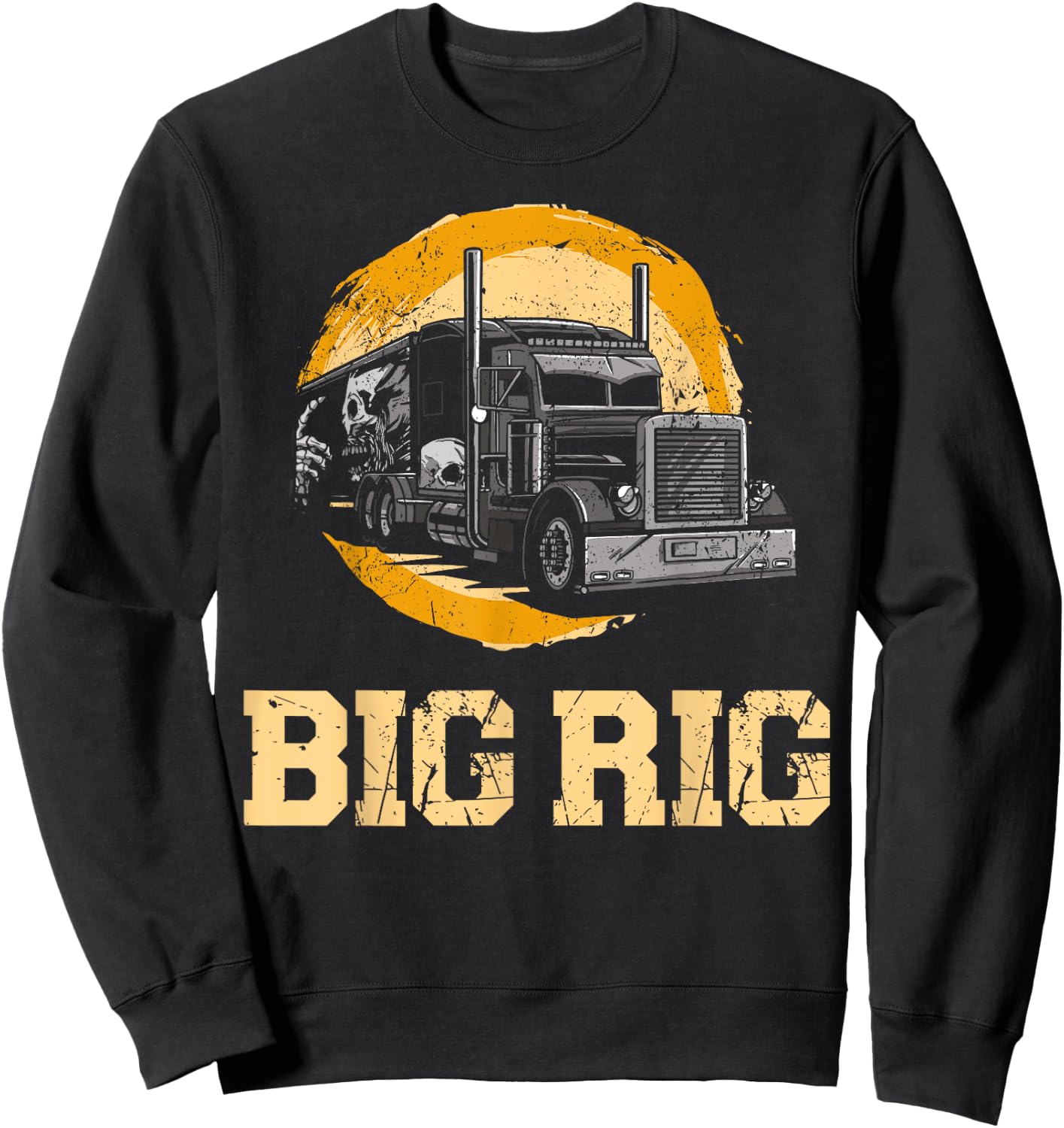 Trucker Truck Driver Vintage Big Rig Sweatshirt - Sweatshirt | Black