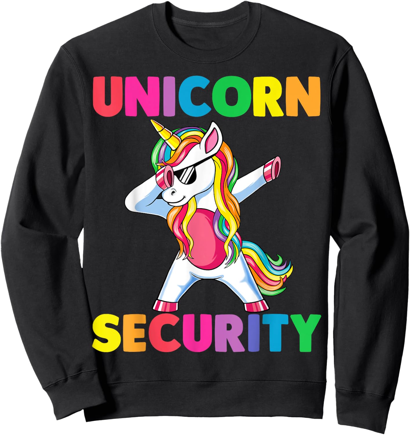 Halloween Dad Mom Daughter Adult Costume Unicorn Security Sweatshirt - Sweatshirt | Black