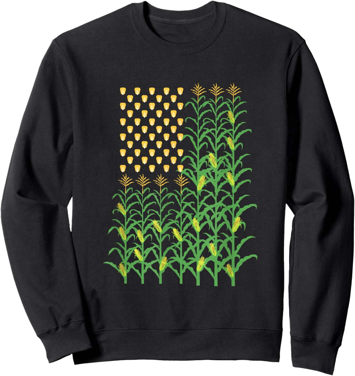 Corn Farmer - American Flag Crop Farmers Farm Farming Gift Sweatshirt - Sweatshirt | Black