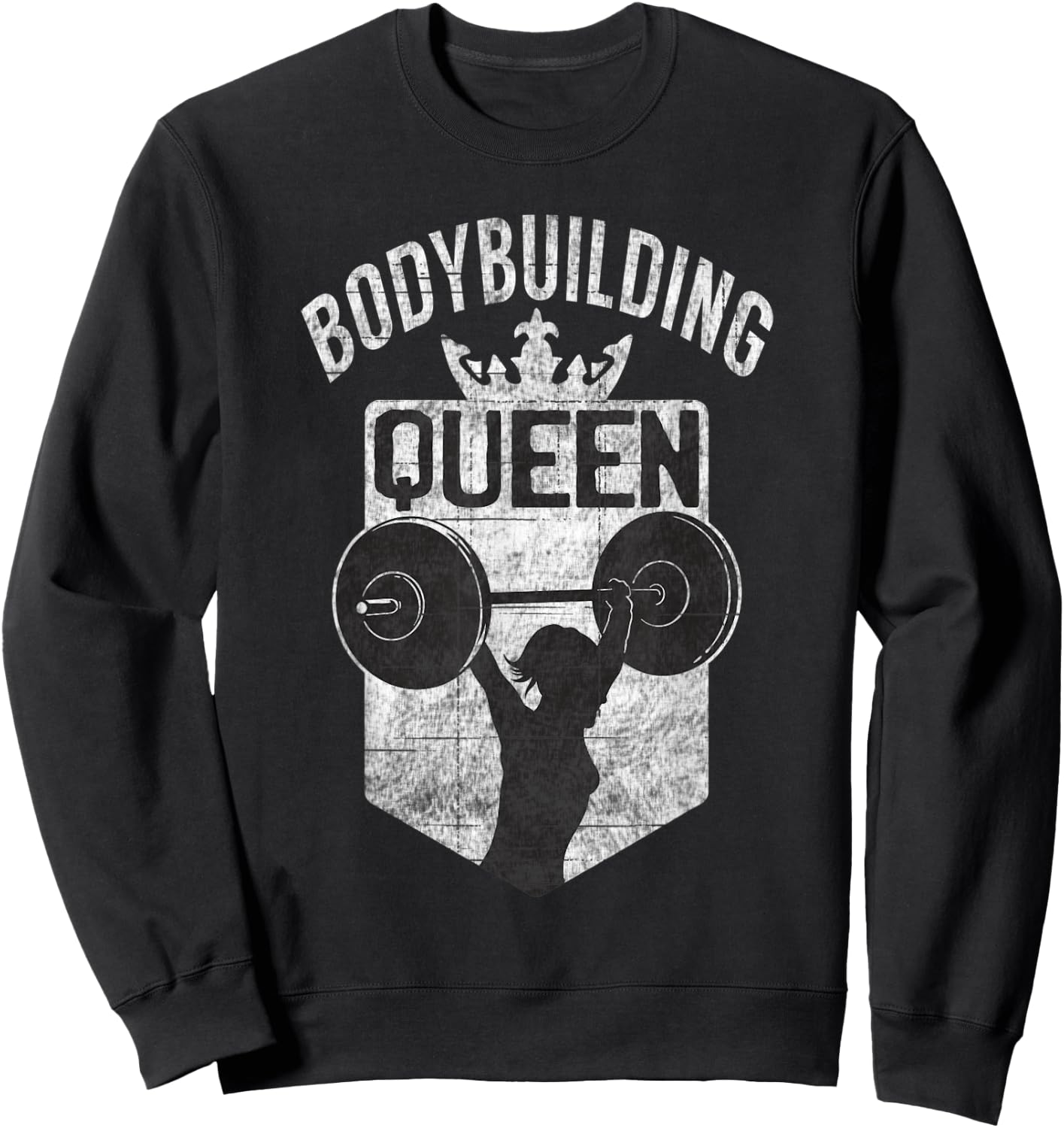 Bodybuilding Queen Gym Workout Women Bodybuilding Sweatshirt - Sweatshirt | Black