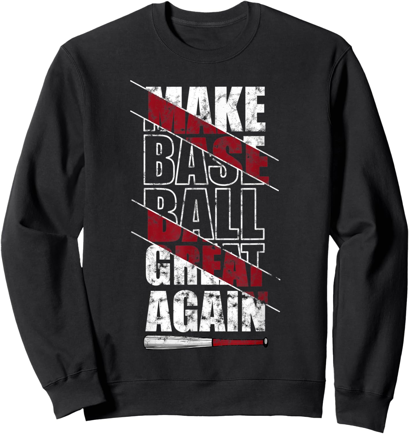 "Make Baseball Great Again" Vintage American Funny Baseball Sweatshirt - Sweatshirt | Black