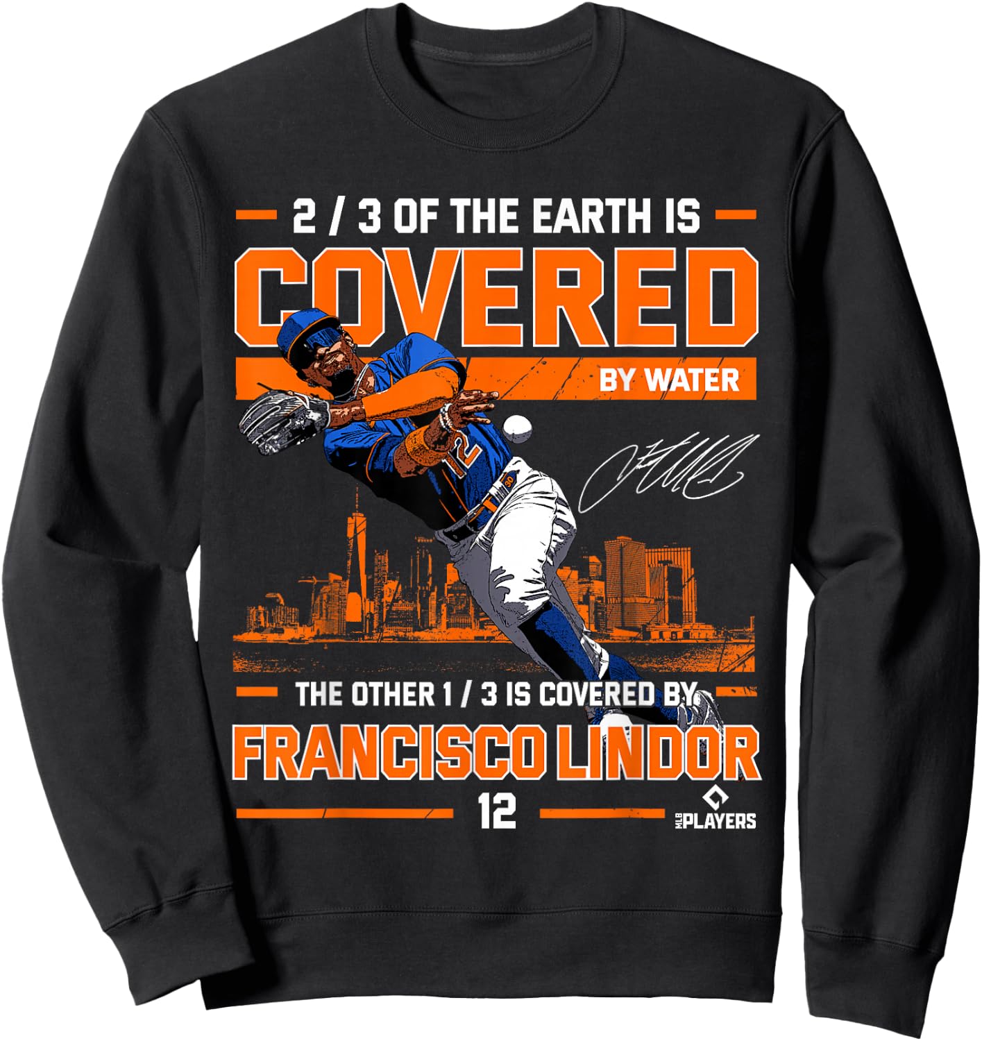 Francisco Lindor Covered Paquito New York MLBPA Sweatshirt - Sweatshirt | Black