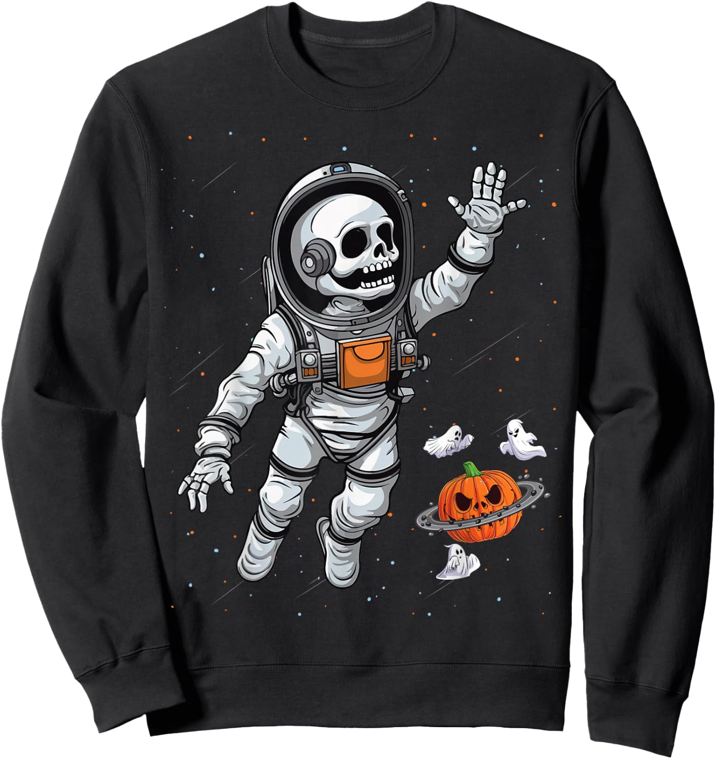 Space Astronaut Skeleton Halloween kids Boys Girls Toddlers Sweatshirt - Sweatshirt | Black