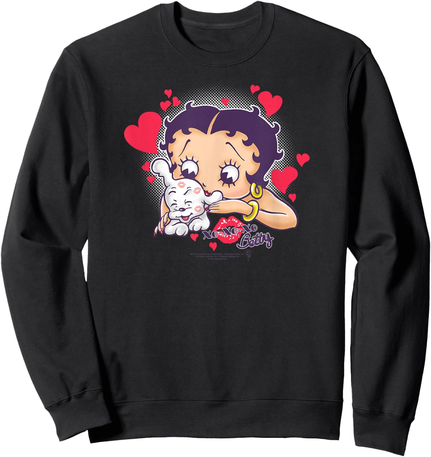 Betty Boop Puppy Love Sweatshirt - Sweatshirt | Black