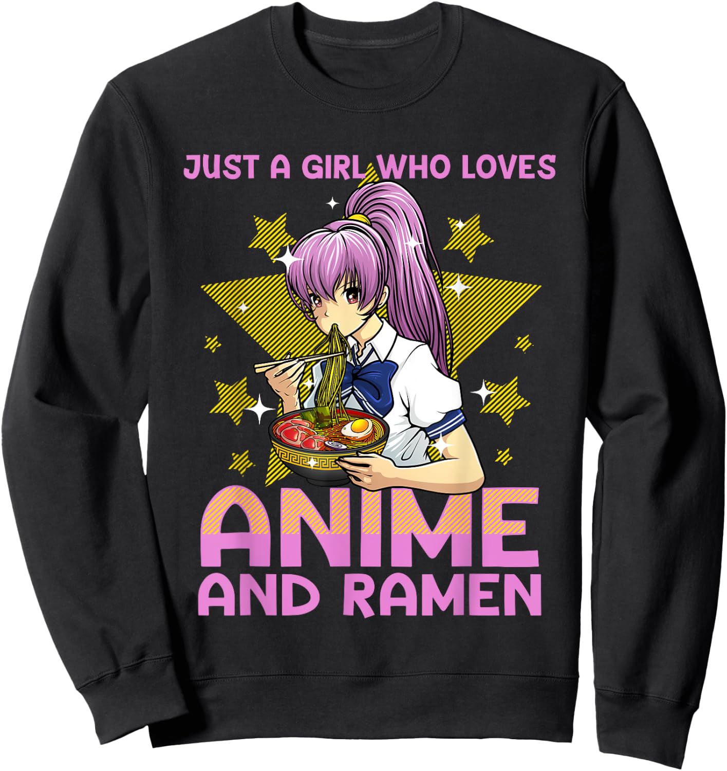 Anime Art Teen Girls Anime Merch Ramen Anime Lover Sweatshirt - Sweatshirt | Black