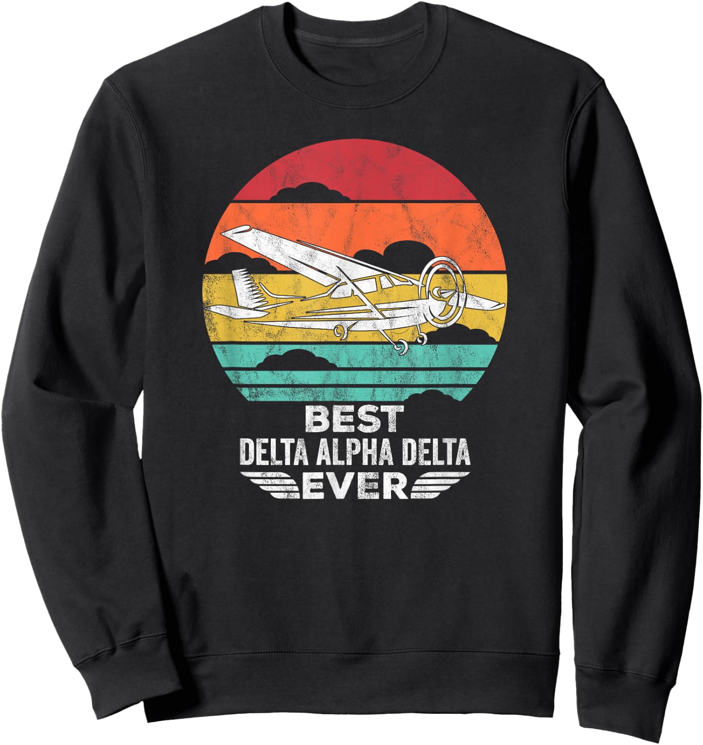 Airplane Pilot Best Dad Flying father Sweatshirt - Sweatshirt | Black