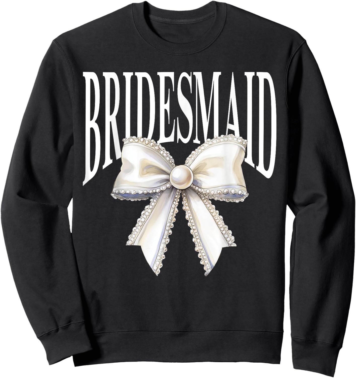 Bridesmaid Retro Bow Bachelorette Party Bride I Do Crew Sweatshirt - Sweatshirt | Black