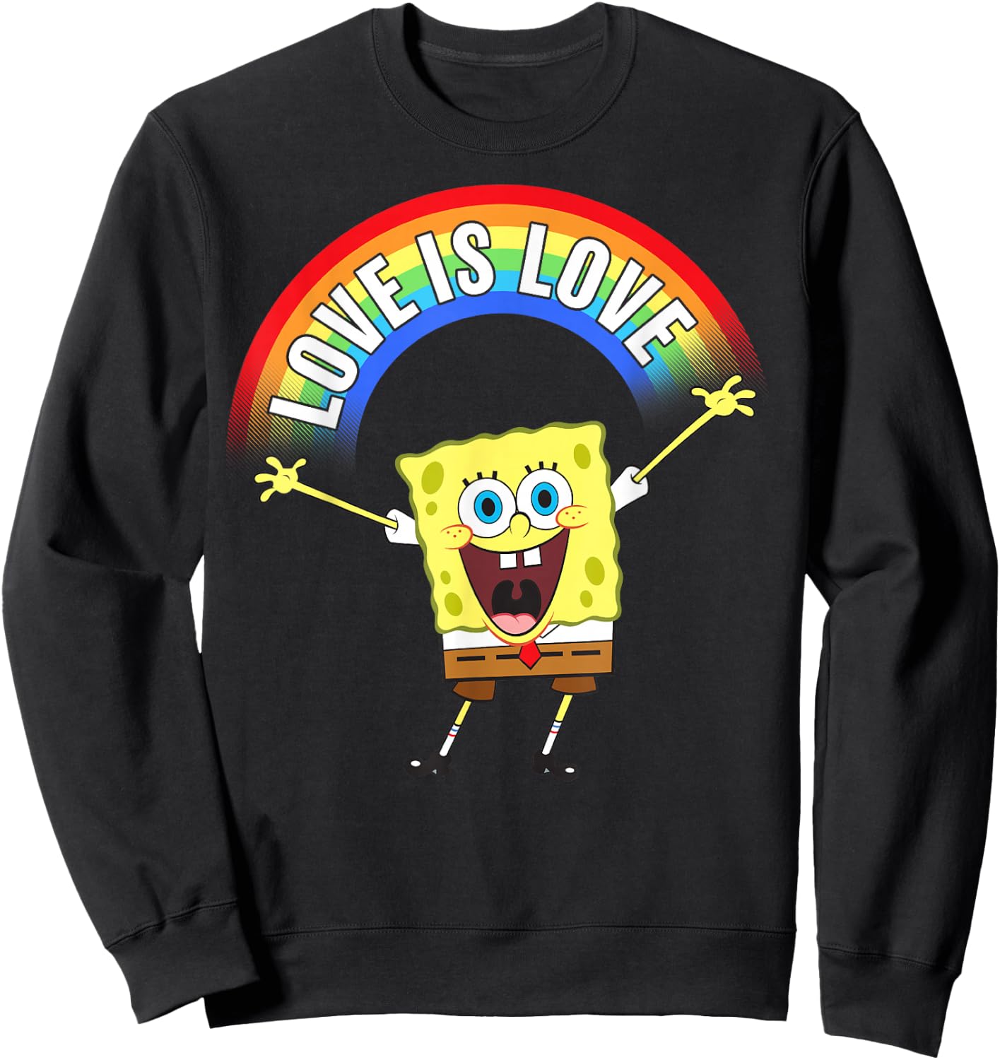 SpongeBob SquarePants Pride Love Is Love Rainbow Sweatshirt - Sweatshirt | Black
