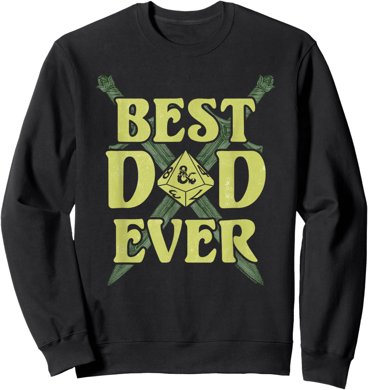 Dungeons & Dragons Father's Day Best Dad Ever Dice Sweatshirt - Sweatshirt | Black