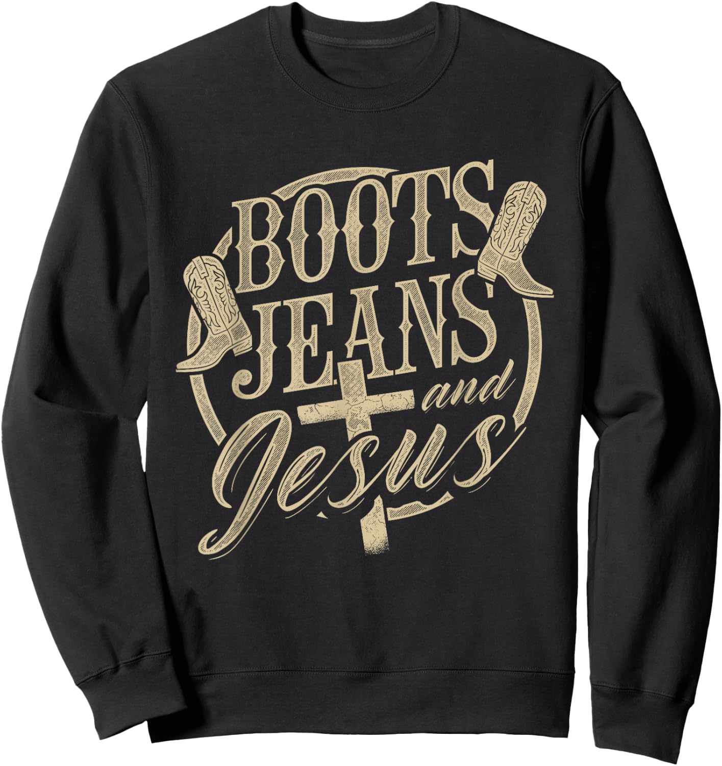 Boots Jeans And Jesus Equestrian Horse Lover Riding Sweatshirt - Sweatshirt | Black