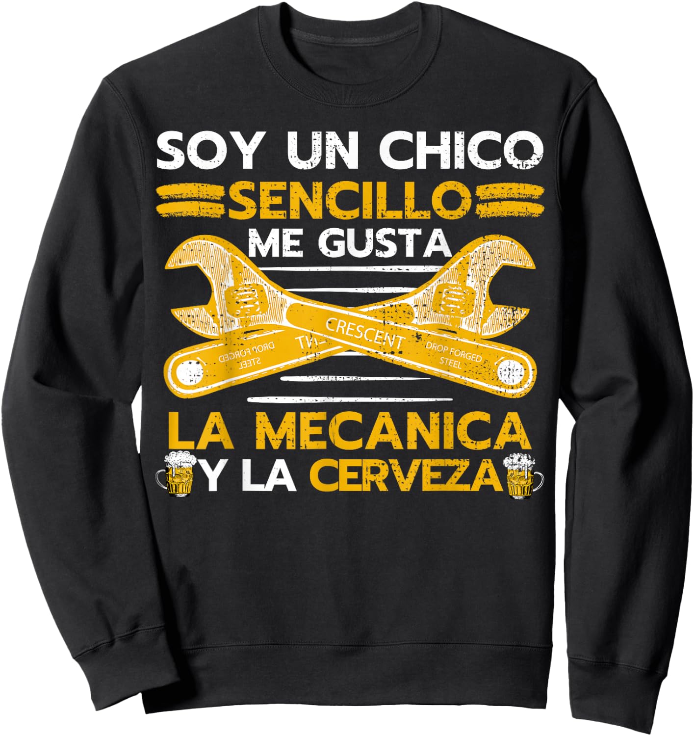 Mecánica y Cerveza, Chico Sencillo Mecanica Cerveza Sweatshirt - Sweatshirt | Black