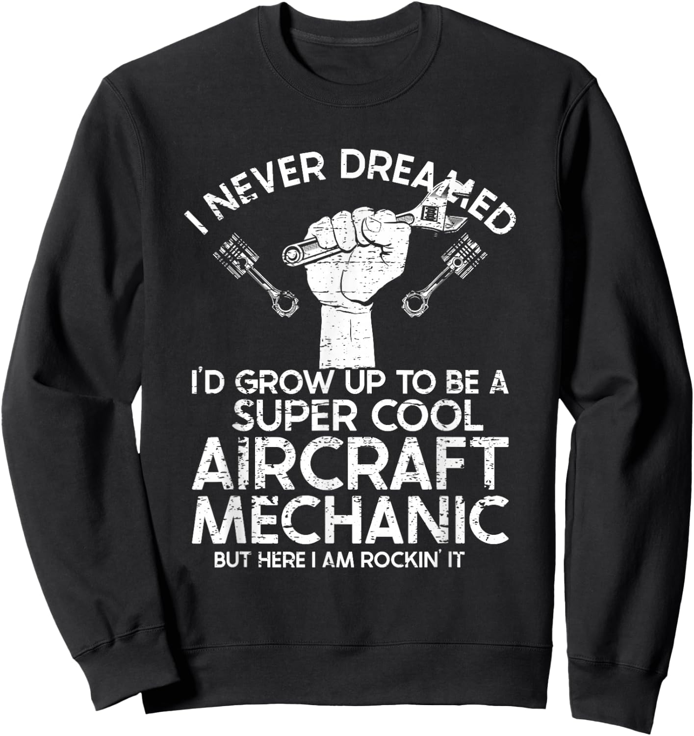Airplane Mechanic Aircraft Maintenance Pilot Technician Sweatshirt - Sweatshirt | Black