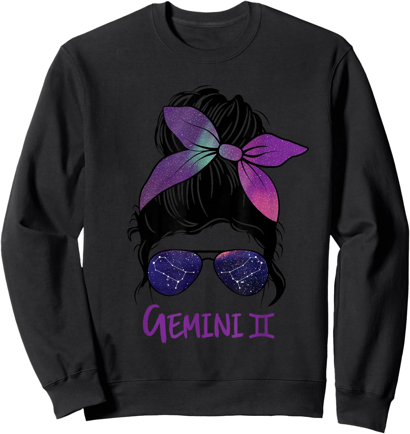 Gemini, Girl, Birthday, Gemini, Woman, Zodiac Sign Sweatshirt - Sweatshirt | Black