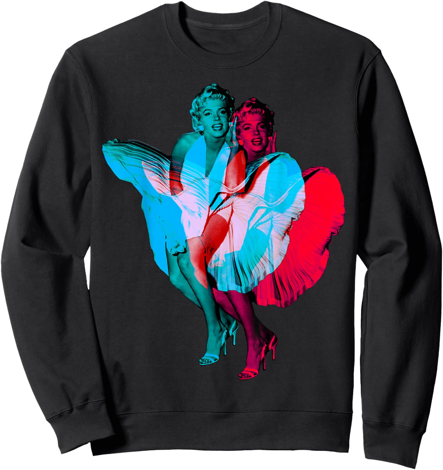 Marilyn Monroe 3D Classic Dress Pose Sweatshirt - Sweatshirt | Black