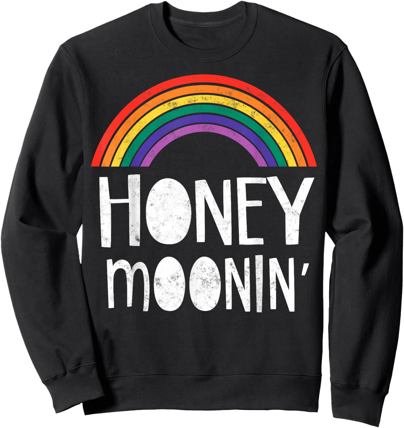Gay Lesbian Just Married Wedding Party LGBT Honeymoon Sweatshirt - Sweatshirt | Black