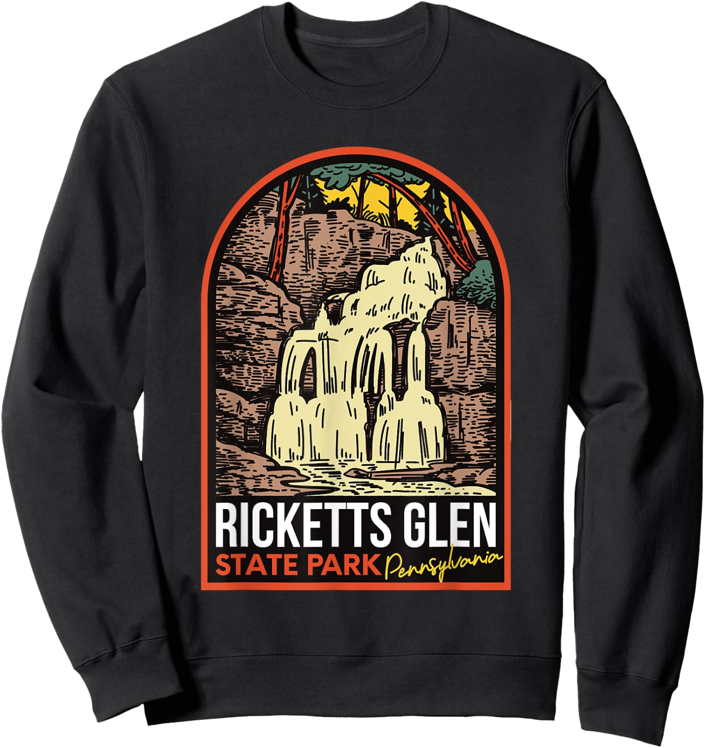 Ricketts Glen State Park Pennsylvania Vintage Sweatshirt - Sweatshirt | Black