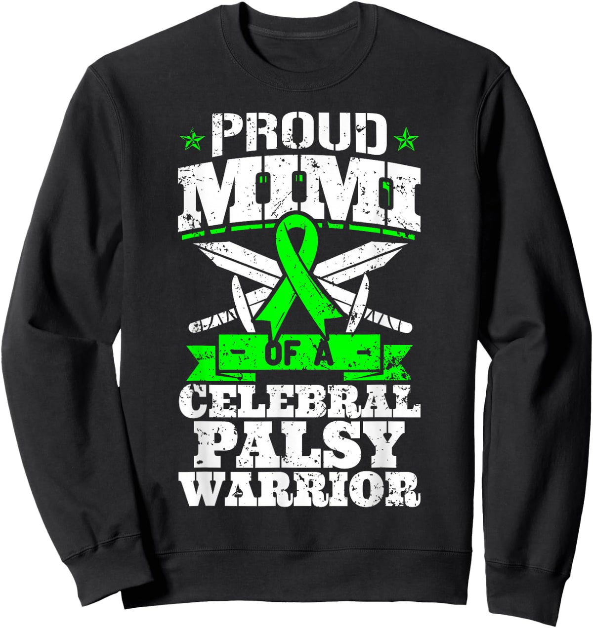 Proud Mimi Of A Cerebral Palsy Warrior CP Awareness Grandma Sweatshirt - Sweatshirt | Black