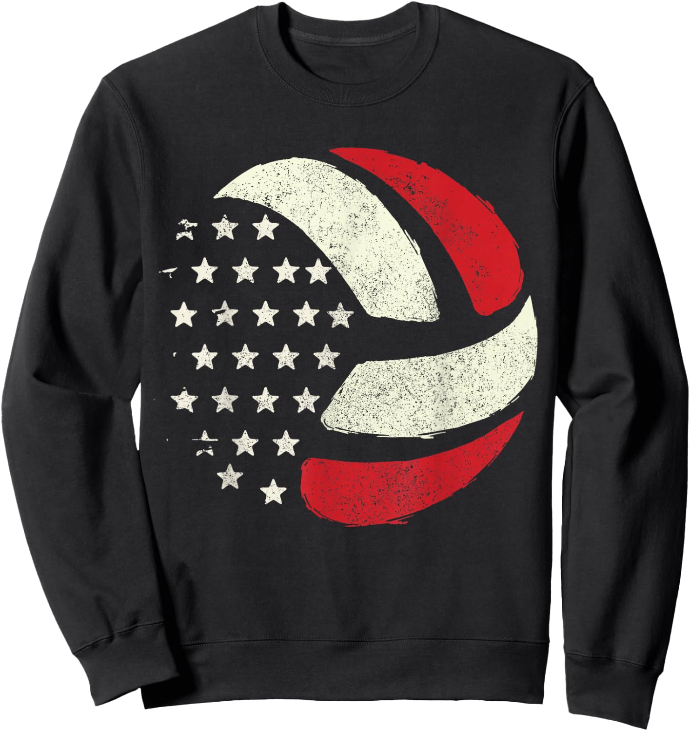American Flag Patriotic 4th of July Volleyball Player Women Men Sweatshirt - Sweatshirt | Black