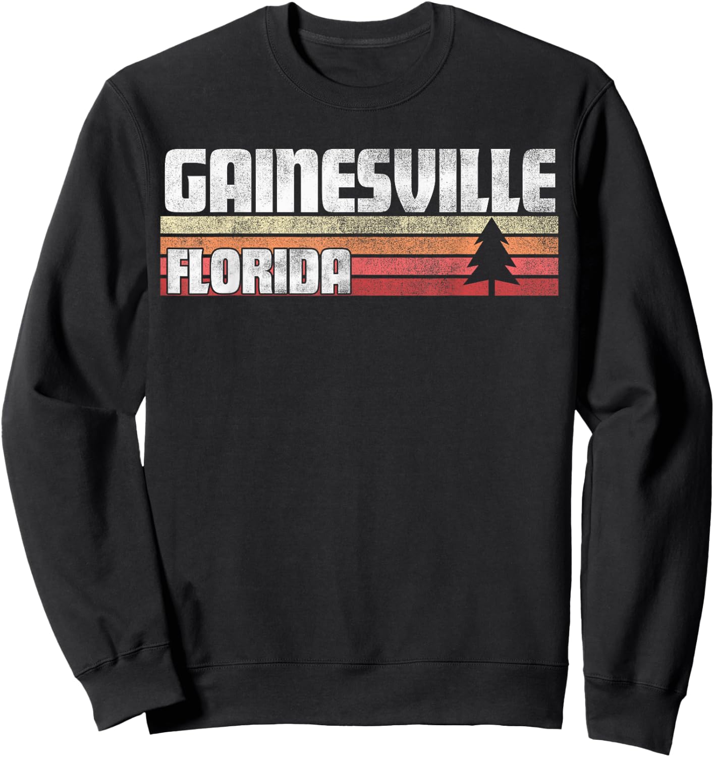 Gainesville Florida FL Gift Retro Style Vintage 70s 80s 90s Sweatshirt - Sweatshirt | Black