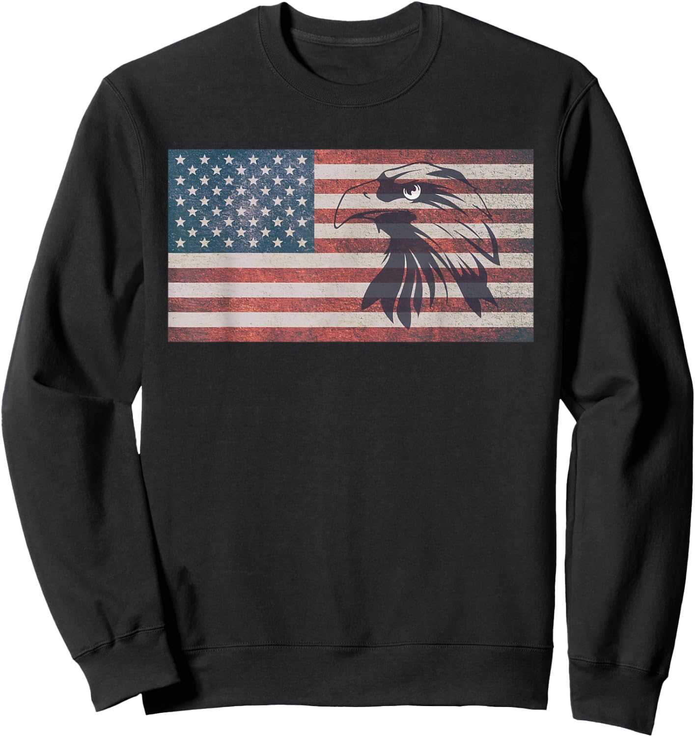 American Flag Eagle USA Sweatshirt - Sweatshirt | Black