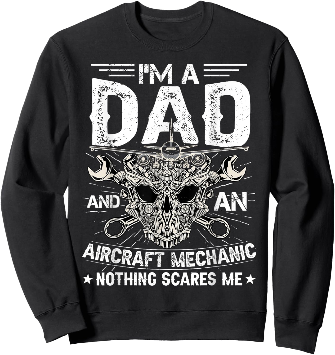 Funny Dad Airplane Plane Aviation Aircraft Mechanic Sweatshirt - Sweatshirt | Black