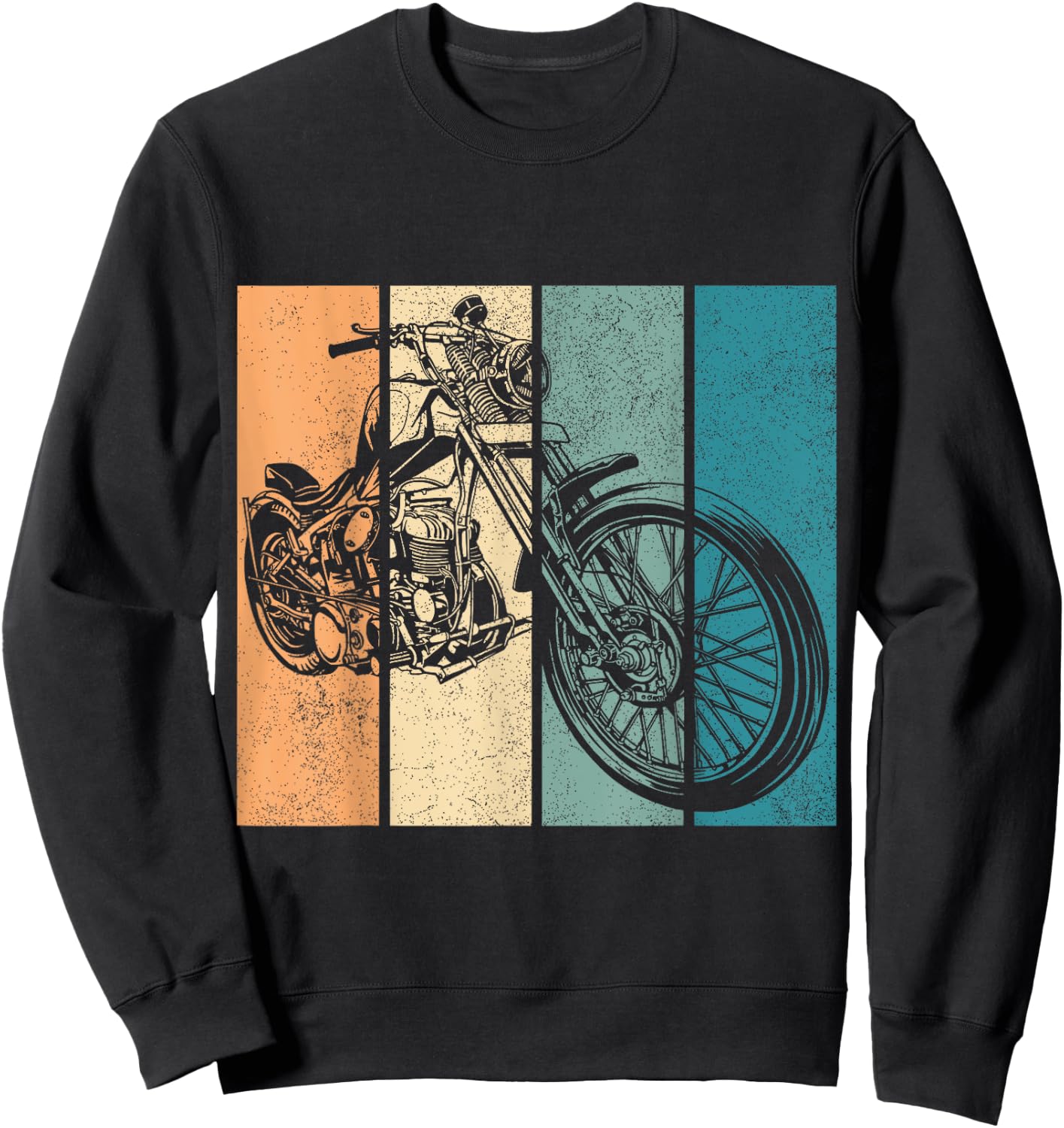 Vintage Retro Motorcycle Chopper Bikers Men Women Boys Girls Sweatshirt - Sweatshirt | Black