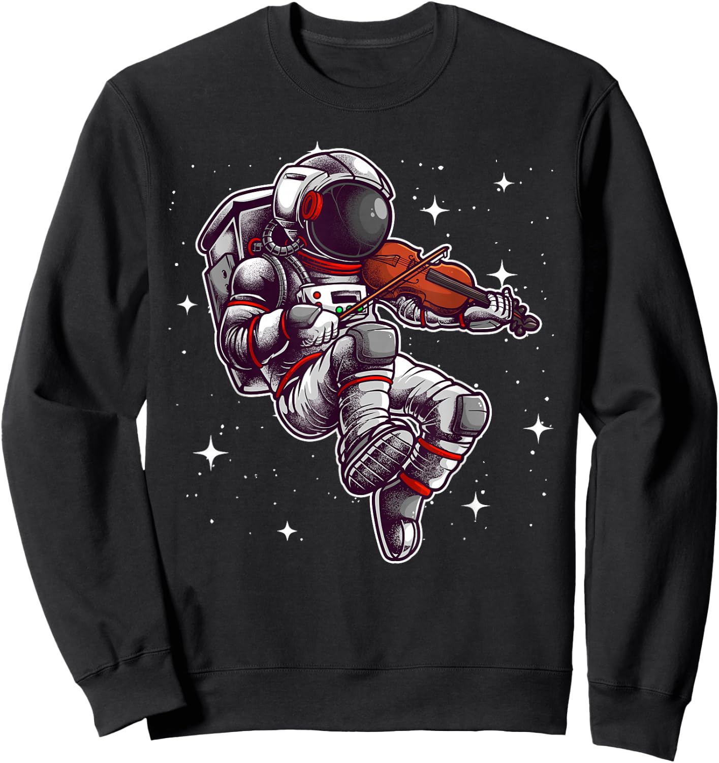 Cool Violin Player Astronaut Women Viola Music Lover Sweatshirt - Sweatshirt | Black