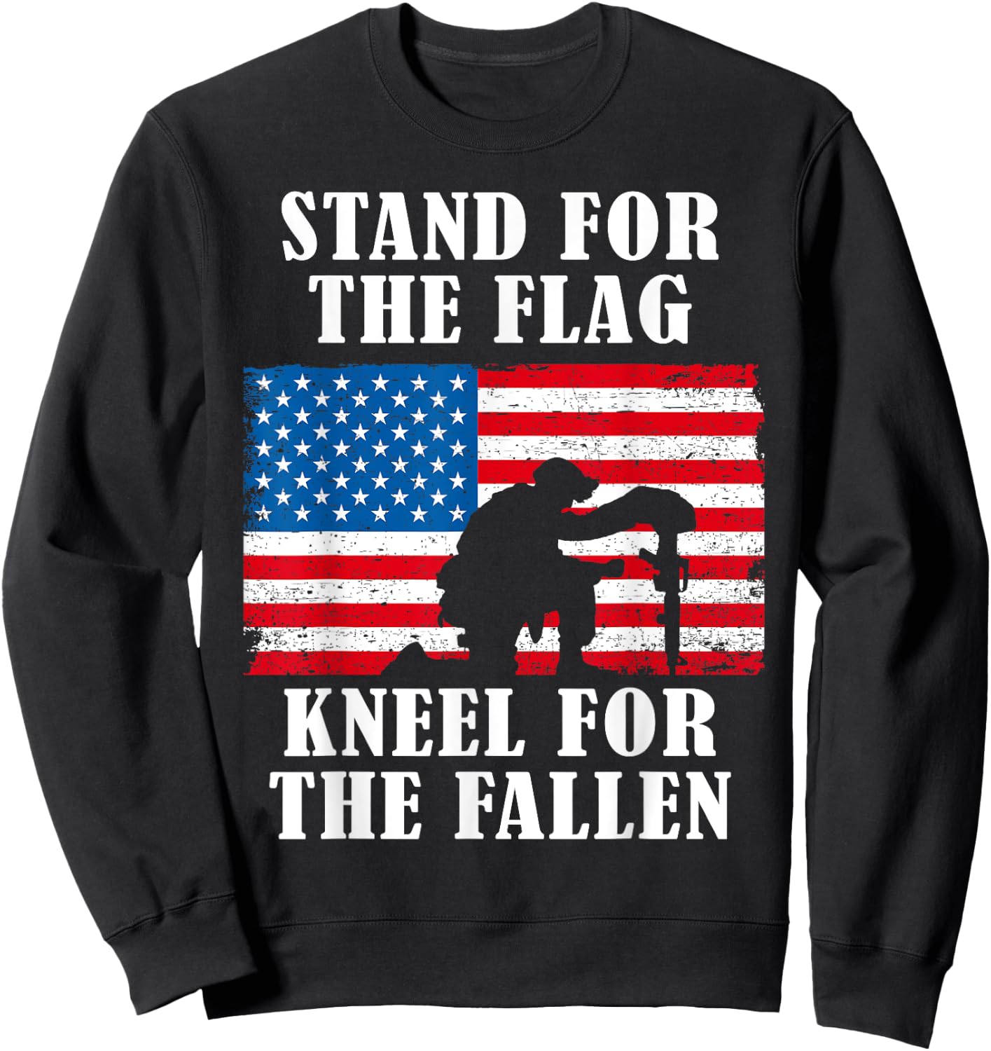 Stand for the Flag | Veterans Day Partiotic Military Sweatshirt - Sweatshirt | Black